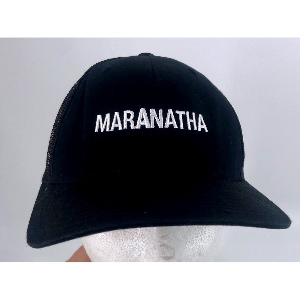 Yupoong The Classics Maranatha Black Mesh Snapback Trucker Hat Adjustable Cap